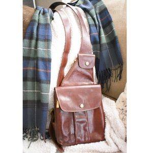 Guidi Brown Leather Sling Bag